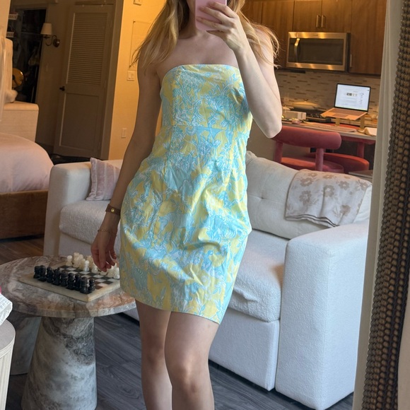 Lilly Pulitzer vintage Bahama sunshine Junkanoo print strapless mini dress S - Picture 6 of 6